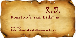 Kosztolányi Diána névjegykártya